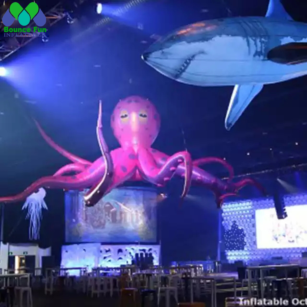 Hanging Large Purple Inflatable Octopus Jellyfish Balloon Party Nightclub Pub Bar Decoration Props