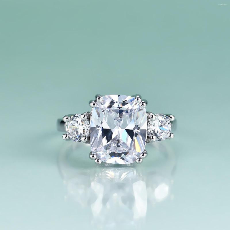 Cluster Rings Gem's Beauty 925 Sterling Silver Zircon Three-Stone Simulant Diamond Wedding Ring Engagement Fine Jewelry For Woman
Cluster Rings Gem's Beauty 925 Sterling Silver Zircon Three-Stone Simulant Diamond Wedding Ring Engagement Fine Jewelry For Woman