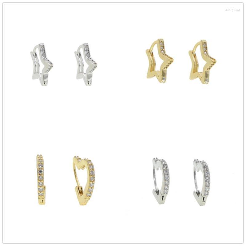 Hoop Earrings 2 Styles Colors925 Sterling Silver Five-Pointed Star /Heart Shape Paved White Cz Shiny Jewelry For Women Wedding Gift
Hoop Earrings 2 Styles Colors925 Sterling Silver Five-Pointed Star /Heart Shape Paved White Cz Shiny Jewelry For Women Wedding Gift