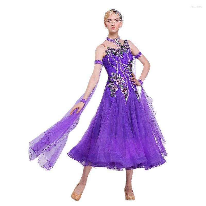 Stage Wear B-16219 Purple Ballroom Dance Dress Standard Skirt Competition Costumes Performing Customize For Adult Children, Picture shown
Stage Wear B-16219 Purple Ballroom Dance Dress Standard Skirt Competition Costumes Performing Customize For Adult Children, Picture shown