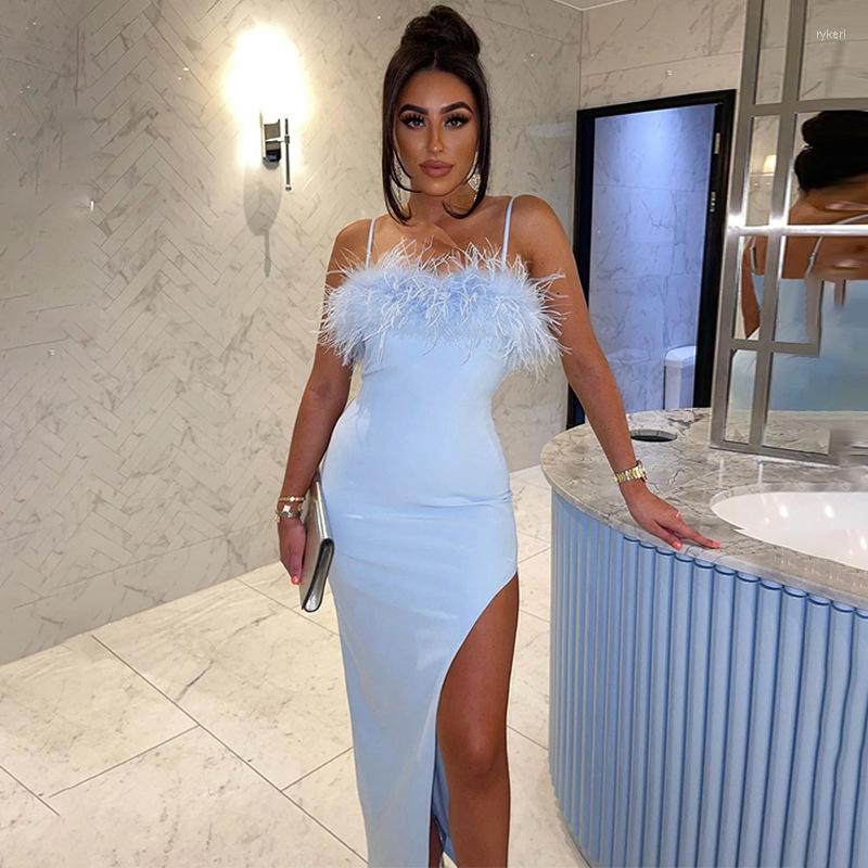 Casual Dresses Elegant Hairy Edge Straight Neck Long Dress Women' 2023 Autumn Sexy Slim Split Suspender Party Club Bodycon, Sky blue
Casual Dresses Elegant Hairy Edge Straight Neck Long Dress Women' 2023 Autumn Sexy Slim Split Suspender Party Club Bodycon, Sky blue