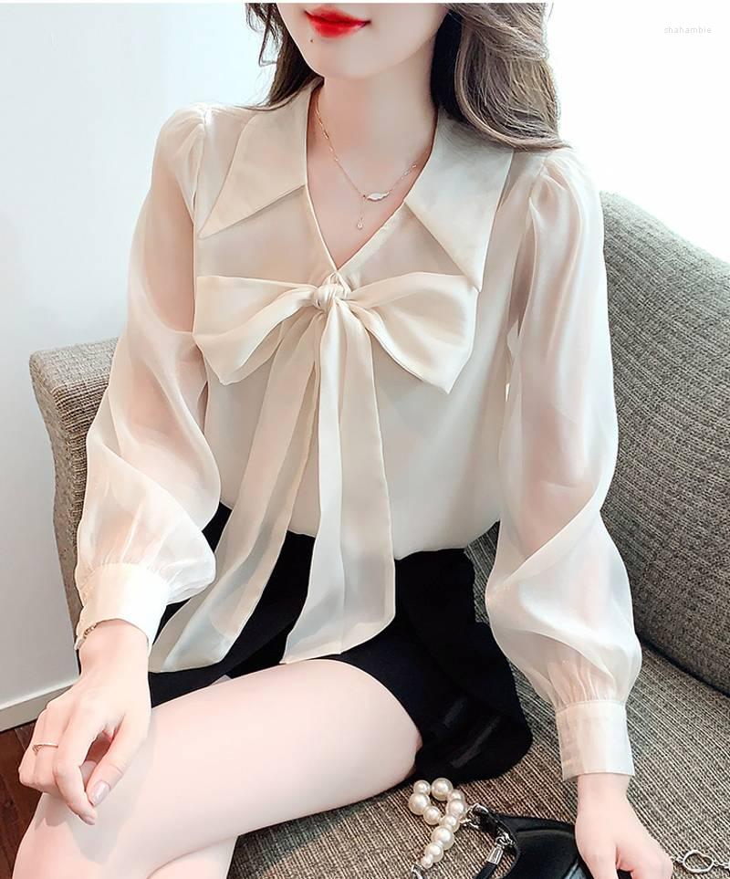 Women' Polos Autumn Shirts Womens Blouse Puff Sleeve Work Casual Tops Chiffon Elegant Loose Lace-Up Bow Blusas, Picture shown
Women' Polos Autumn Shirts Womens Blouse Puff Sleeve Work Casual Tops Chiffon Elegant Loose Lace-Up Bow Blusas, Picture shown