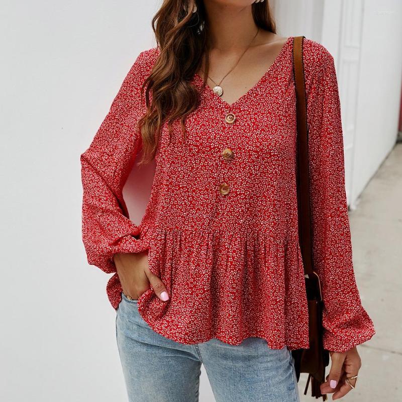 Women' Blouses Sexy V Neck Button Up Flare Long Sleeve Blouse Tops Autumn Woman Floral Printed Pleated Shirt Casual Blusas WDC3435, Black
Women' Blouses Sexy V Neck Button Up Flare Long Sleeve Blouse Tops Autumn Woman Floral Printed Pleated Shirt Casual Blusas WDC3435, Black