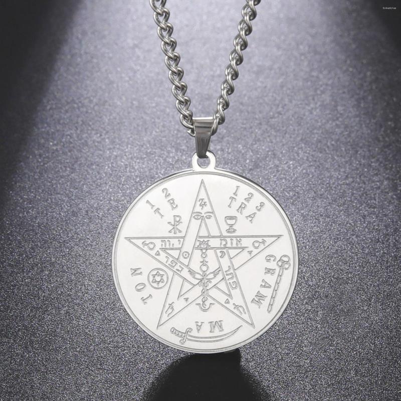Pendant Necklaces Wicca Pentagram Tetragrammaton Necklace Solomon Name Of God Pentacle Magical Blessed Amulet Stainless Steel Jewelry
Pendant Necklaces Wicca Pentagram Tetragrammaton Necklace Solomon Name Of God Pentacle Magical Blessed Amulet Stainless Steel Jewelry