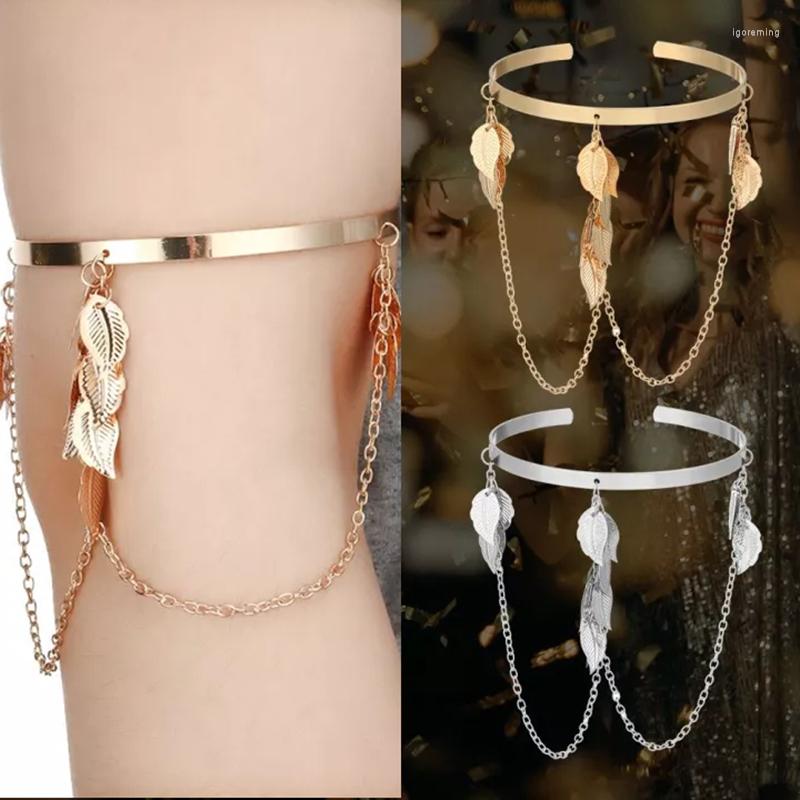 Bangle Bohemian Style Leaf Charm Upper Arm Bracelet Metal Leaves Tassel Pendants Cuff Bracelets For Women Fashion Jewelry
Bangle Bohemian Style Leaf Charm Upper Arm Bracelet Metal Leaves Tassel Pendants Cuff Bracelets For Women Fashion Jewelry