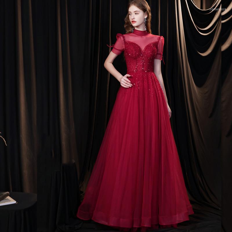 Party Dresses Elegant High Neck Long Evening Dress Short Sleeves A Line Heavy Beaded Red Prom Women Night 2023, Picture color
Party Dresses Elegant High Neck Long Evening Dress Short Sleeves A Line Heavy Beaded Red Prom Women Night 2023, Picture color