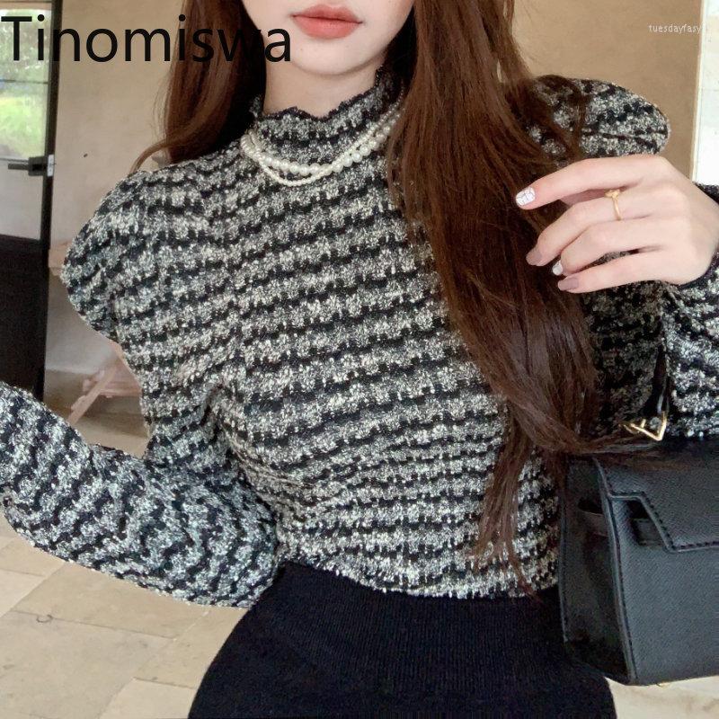 Women's T Shirts Tinomiswa Autumn Winter Arrival Tshirts Women Stand Collar Puff Sleeve Slim Fit Fashion All-match Bottoming Tops, Picture color
Women's T Shirts Tinomiswa Autumn Winter Arrival Tshirts Women Stand Collar Puff Sleeve Slim Fit Fashion All-match Bottoming Tops, Picture color