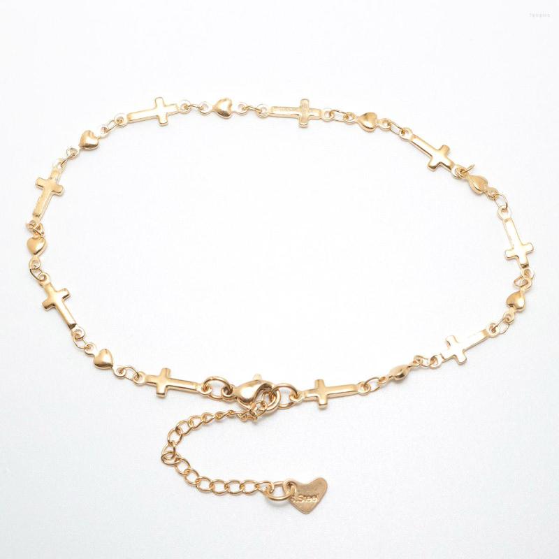 Anklets Fashion 304 Stainless Steel Anklet For Women Gold Color Cross Heart Bracelets On The Leg 2023 Trend Foot Jewelry 1 Piece
Anklets Fashion 304 Stainless Steel Anklet For Women Gold Color Cross Heart Bracelets On The Leg 2023 Trend Foot Jewelry 1 Piece