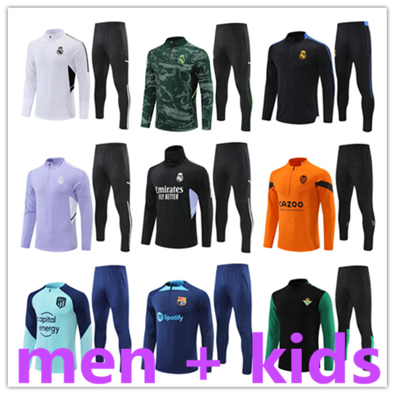 Retro Football Tracksuits for Adults and Kids Soccer Training Sportswear