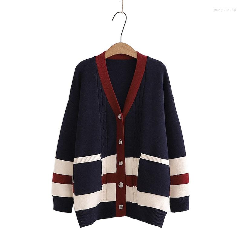 Women's Knits Striped Chic Single Breasted Oversized Women Cardigans 2023 Wnter Knit Warm Sweater Coat Preppy Style Girly Sweety Soft, Navy blue
Women's Knits Striped Chic Single Breasted Oversized Women Cardigans 2023 Wnter Knit Warm Sweater Coat Preppy Style Girly Sweety Soft, Navy blue