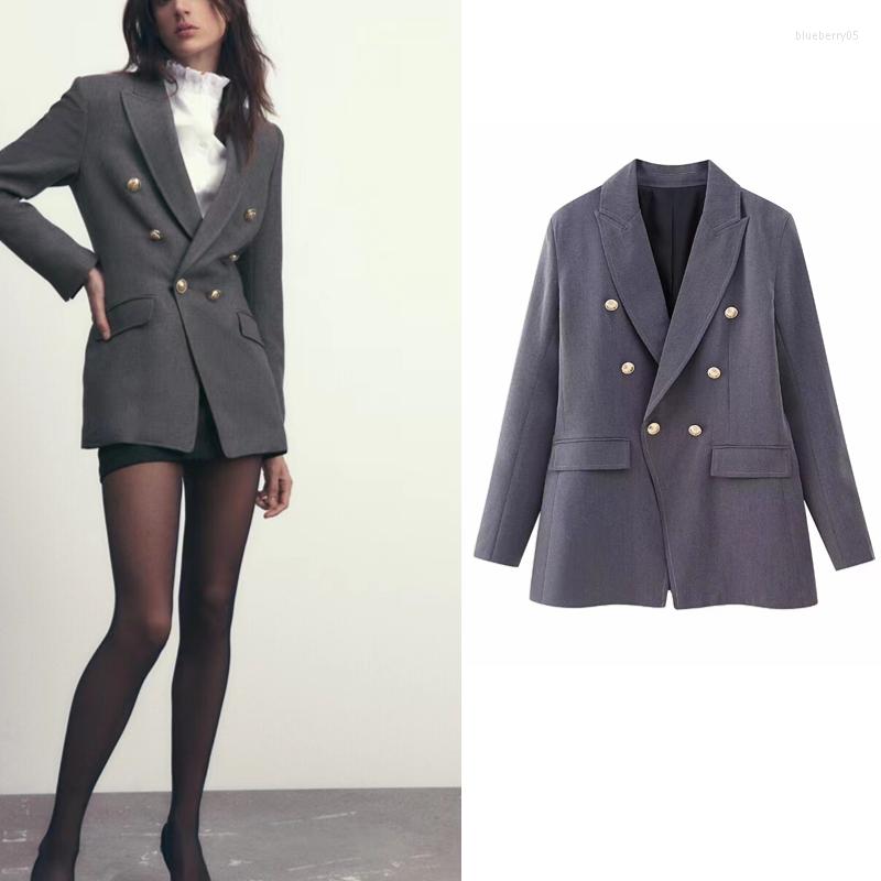 Women's Suits Chic Solid Grey Luxury Women Blazer Oversized Fashion 2023 Double Breast Vintage Office Lady Casual Mujer Female Outwear
Women's Suits Chic Solid Grey Luxury Women Blazer Oversized Fashion 2023 Double Breast Vintage Office Lady Casual Mujer Female Outwear