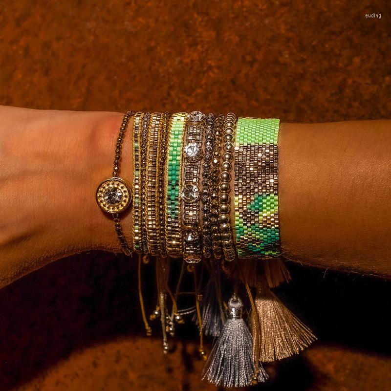 Charm Bracelets Go2boho Miyuki Wide Bracelet For Women & Men Fashion Jewelry Gold Green Mixed Colored Geometric Beads
Charm Bracelets Go2boho Miyuki Wide Bracelet For Women & Men Fashion Jewelry Gold Green Mixed Colored Geometric Beads