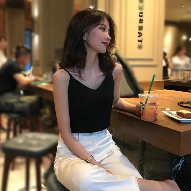Women's Tanks Wearing V Neck Knitted Camisole For Women In The Summer 2023 Korean Style Loose Short Sleeveless Bottoming Top Tide Camis, Black
Women's Tanks Wearing V Neck Knitted Camisole For Women In The Summer 2023 Korean Style Loose Short Sleeveless Bottoming Top Tide Camis, Black