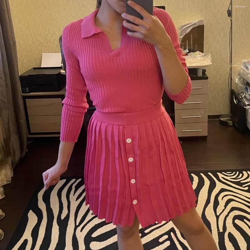 Work Dresses 2023 Spring High Waist Skirt Buttons Suits Ladies Knit Suit Mini Pleated Pullovers Set Slim Knitwear Top And, Pink
Work Dresses 2023 Spring High Waist Skirt Buttons Suits Ladies Knit Suit Mini Pleated Pullovers Set Slim Knitwear Top And, Pink