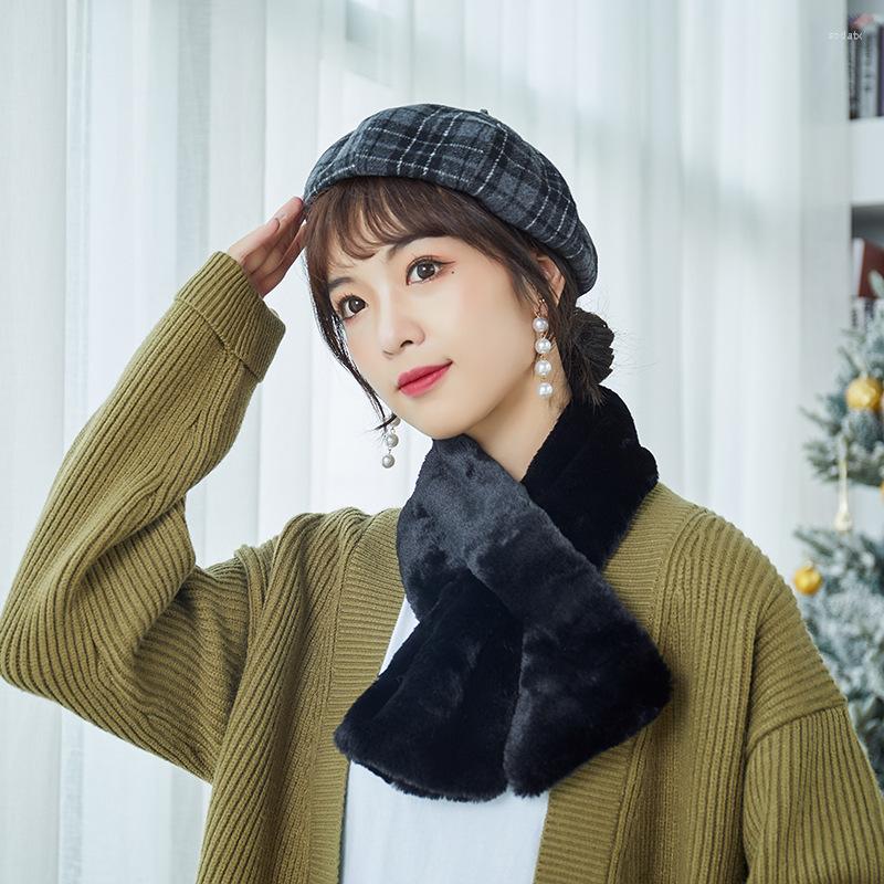 Scarves Women's Scarf Winter Warm Thicken Scarfs Solid Color Faux Fur Neck Warmer Cross Collar Shawl Snood
Scarves Women's Scarf Winter Warm Thicken Scarfs Solid Color Faux Fur Neck Warmer Cross Collar Shawl Snood
