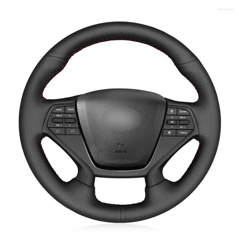 Steering Wheel Covers Hand-stitched Black Genuine Leather Car Cover For Sonata 2011 2012 2013 2014
Steering Wheel Covers Hand-stitched Black Genuine Leather Car Cover For Sonata 2011 2012 2013 2014