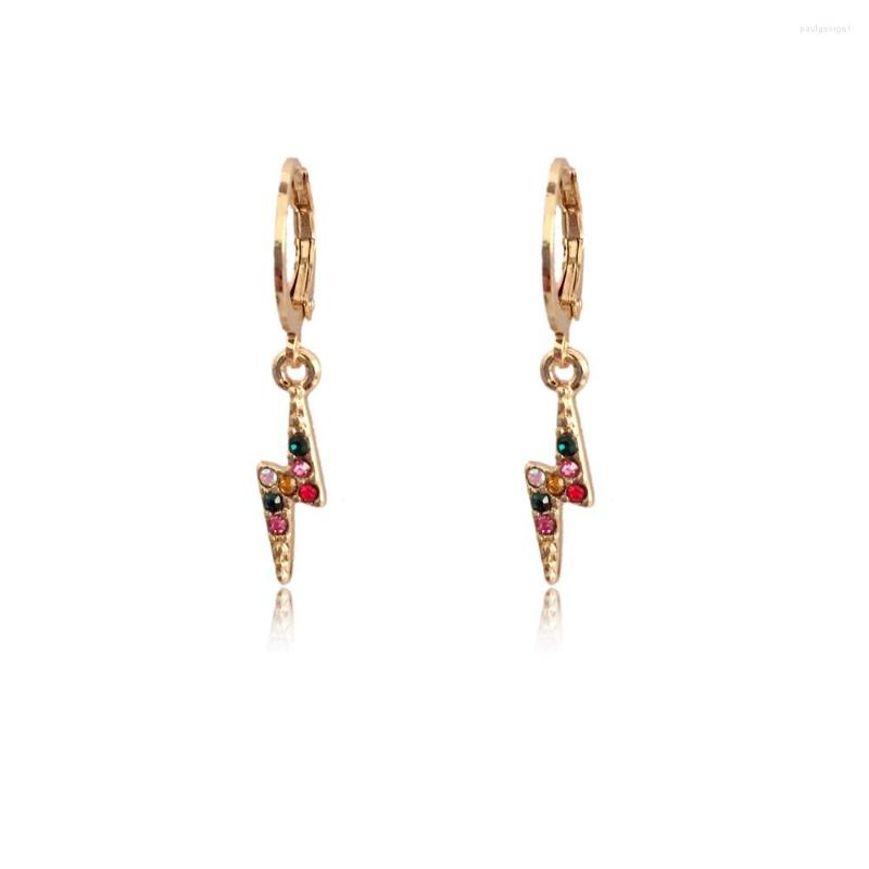 Hoop Earrings Gold Color Rainbow Multi Colored Stone Lightening Flash Charm For Girl Party Bling
Hoop Earrings Gold Color Rainbow Multi Colored Stone Lightening Flash Charm For Girl Party Bling