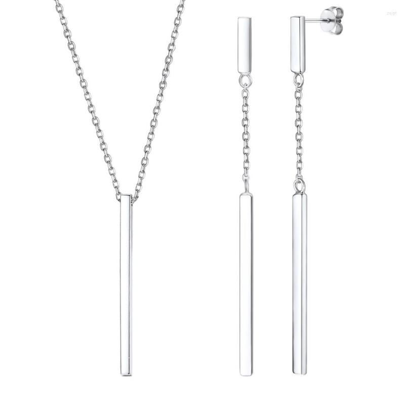 Necklace Earrings Set 925 Sterling Silver Vertial Straight Bar Jewelry Bridesmaid Girlfriend Gift Slim Threader Line PE6518, Picture shown
Necklace Earrings Set 925 Sterling Silver Vertial Straight Bar Jewelry Bridesmaid Girlfriend Gift Slim Threader Line PE6518, Picture shown