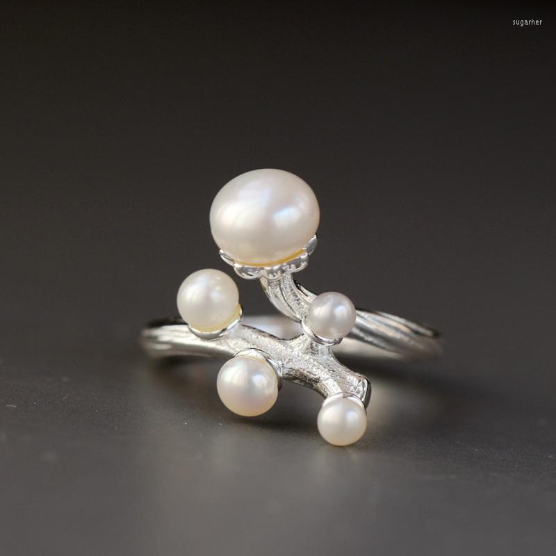 Cluster Rings Handmade Creative Female Trendy Natural Freshwater Pearl Personality Irregular 925 Sterling Silver Opening Adjustable Ring
Cluster Rings Handmade Creative Female Trendy Natural Freshwater Pearl Personality Irregular 925 Sterling Silver Opening Adjustable Ring