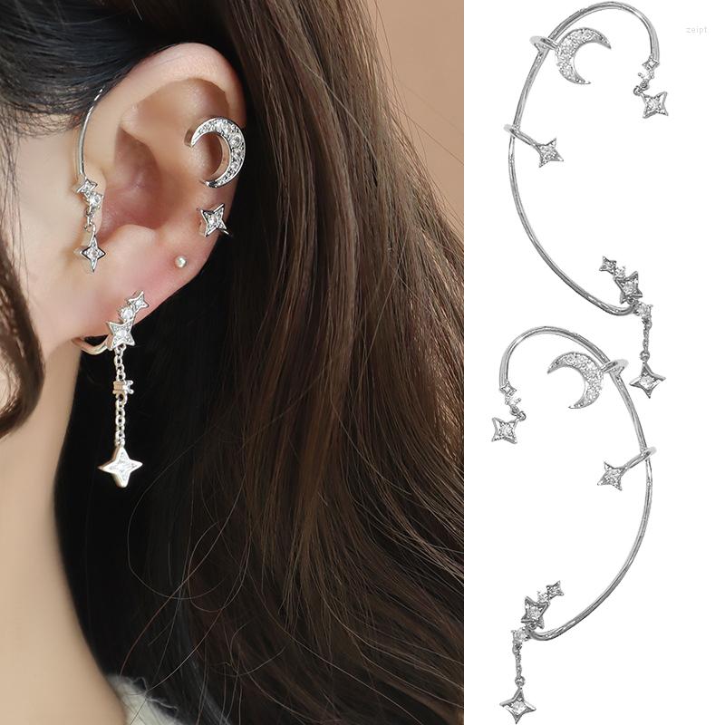 Backs Earrings Silver Color Ear Bone Clip For Women Sweet Exquisite Sparkling Crystal Stars Moon Cuff Earring Wedding Jewelry
Backs Earrings Silver Color Ear Bone Clip For Women Sweet Exquisite Sparkling Crystal Stars Moon Cuff Earring Wedding Jewelry
