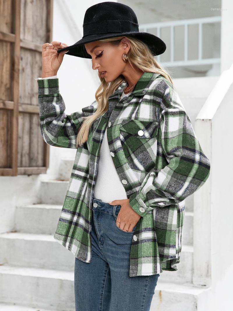 Women' Jackets Women' Casual Coat Fall Plaid Jacket Lapel Brushed Button Down Pocketed Long Shirt Winter, Green
Women' Jackets Women' Casual Coat Fall Plaid Jacket Lapel Brushed Button Down Pocketed Long Shirt Winter, Green