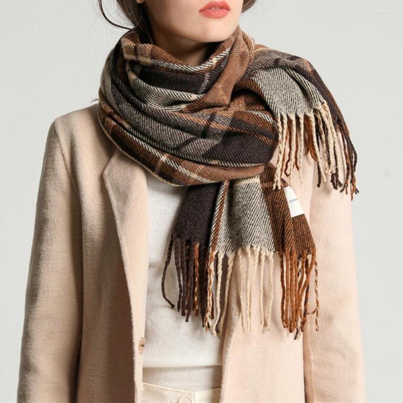 Scarves Korean Style Tassel Thick Thermal Scarf Women Winter Plaid Print Long Warm Shawl Costume Accessories
Scarves Korean Style Tassel Thick Thermal Scarf Women Winter Plaid Print Long Warm Shawl Costume Accessories