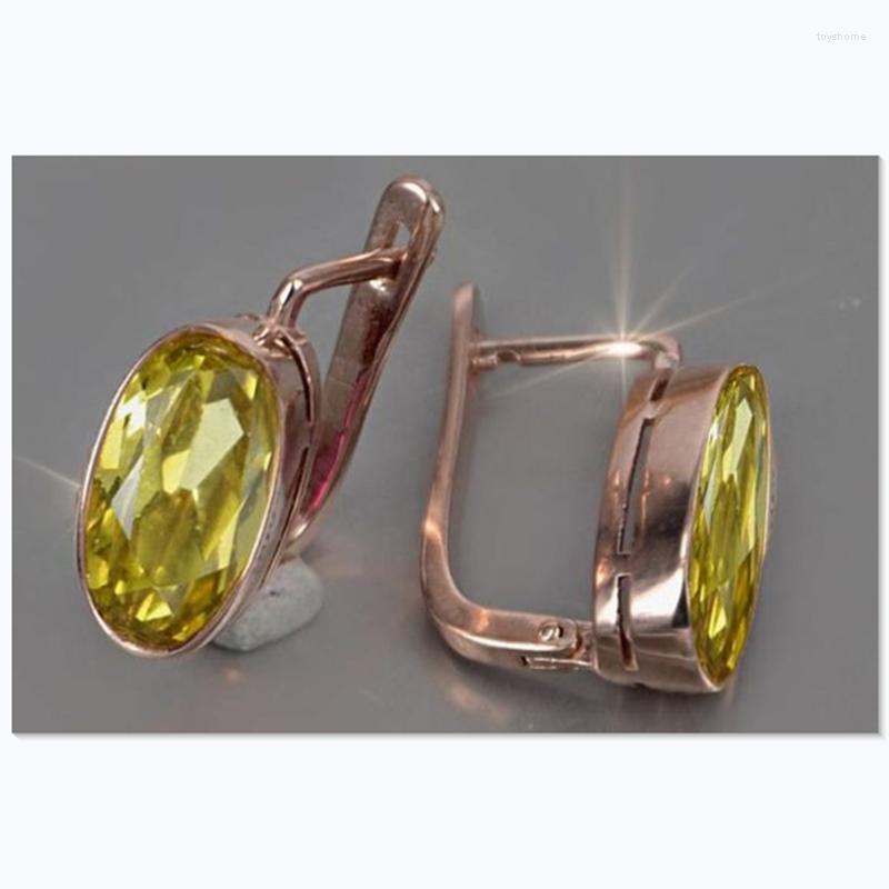 Stud Earrings FONECT 18K Gold Oval Champagne Crystal Rose Metal Drop Women's Engagement Wedding 
Stud Earrings FONECT 18K Gold Oval Champagne Crystal Rose Metal Drop Women's Engagement Wedding