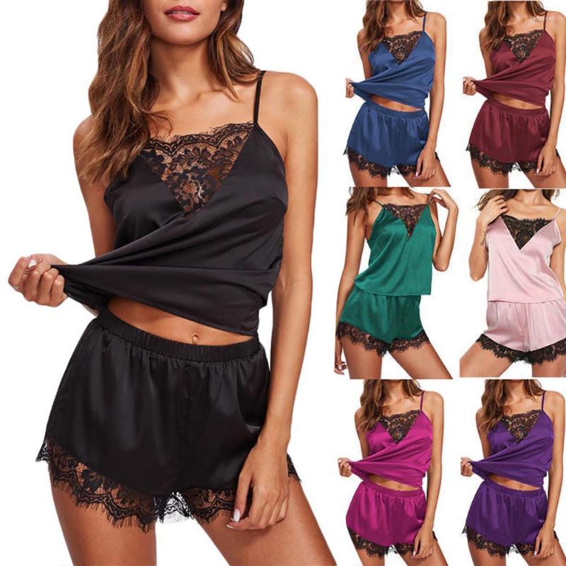 Women' Sleepwear Febelle 2 PCS Women Sexy Satin Lace Underwear Lingerie Set Camisole Shorts Pyjama Nightwear, Black
Women' Sleepwear Febelle 2 PCS Women Sexy Satin Lace Underwear Lingerie Set Camisole Shorts Pyjama Nightwear, Black