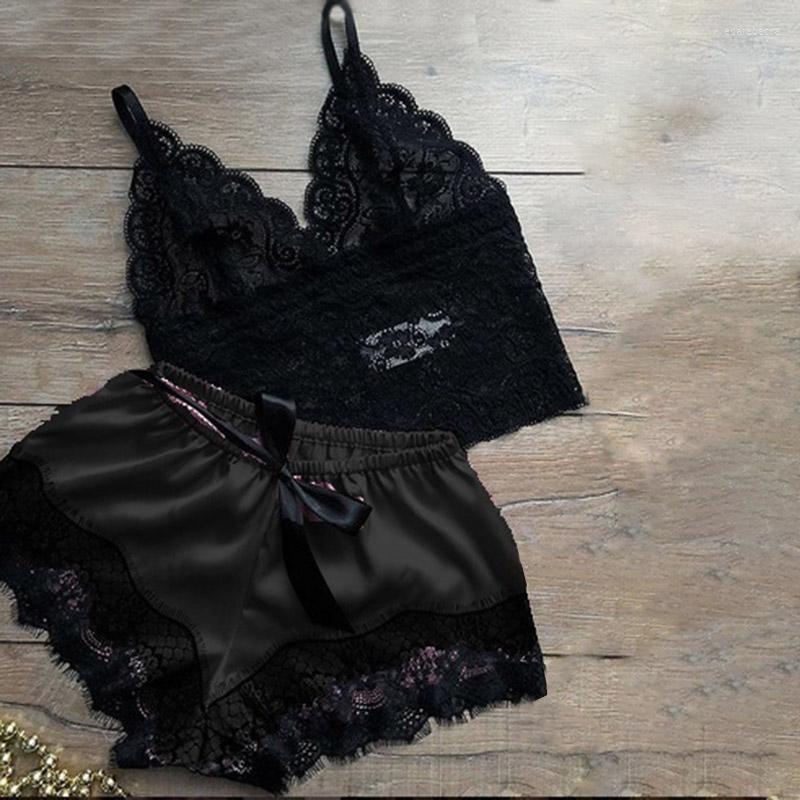 Women's Sleepwear Women Sexy Sleep Wear Silk Bow Nightdress Lingerie Underwear Lace Pajamas Set Suspenders Shorts, Bk
Women's Sleepwear Women Sexy Sleep Wear Silk Bow Nightdress Lingerie Underwear Lace Pajamas Set Suspenders Shorts, Bk