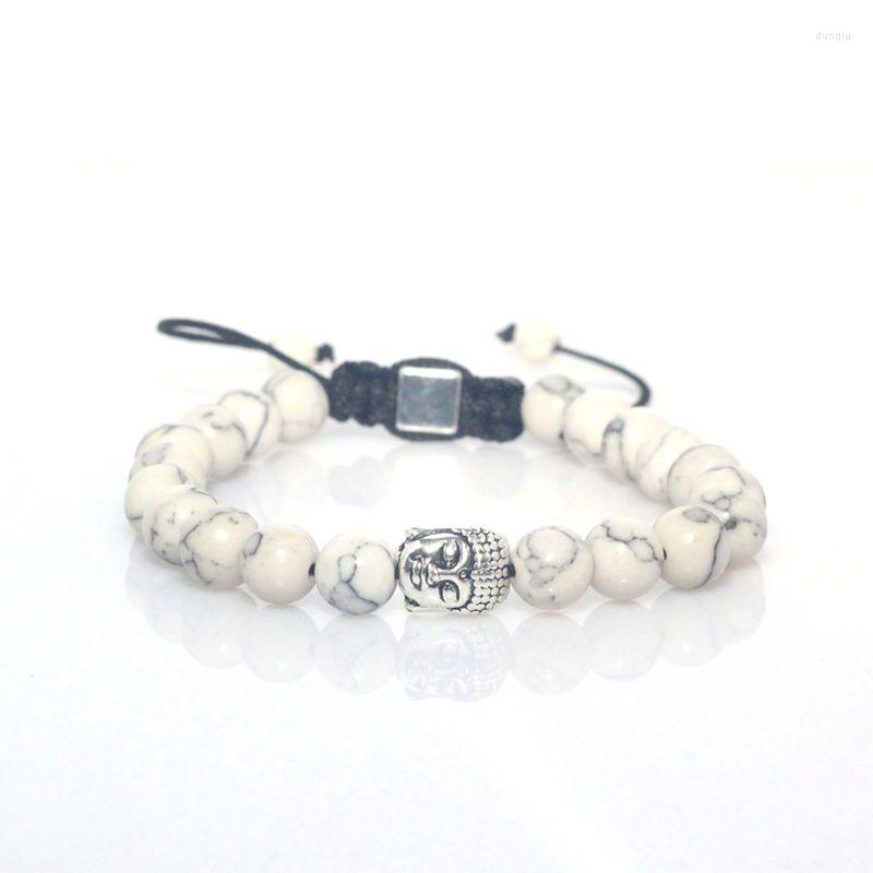Charm Bracelets 8mm White Turquoises Beads Buddha Head Bracelet For Women Men Natural Stone Jewelry
Charm Bracelets 8mm White Turquoises Beads Buddha Head Bracelet For Women Men Natural Stone Jewelry