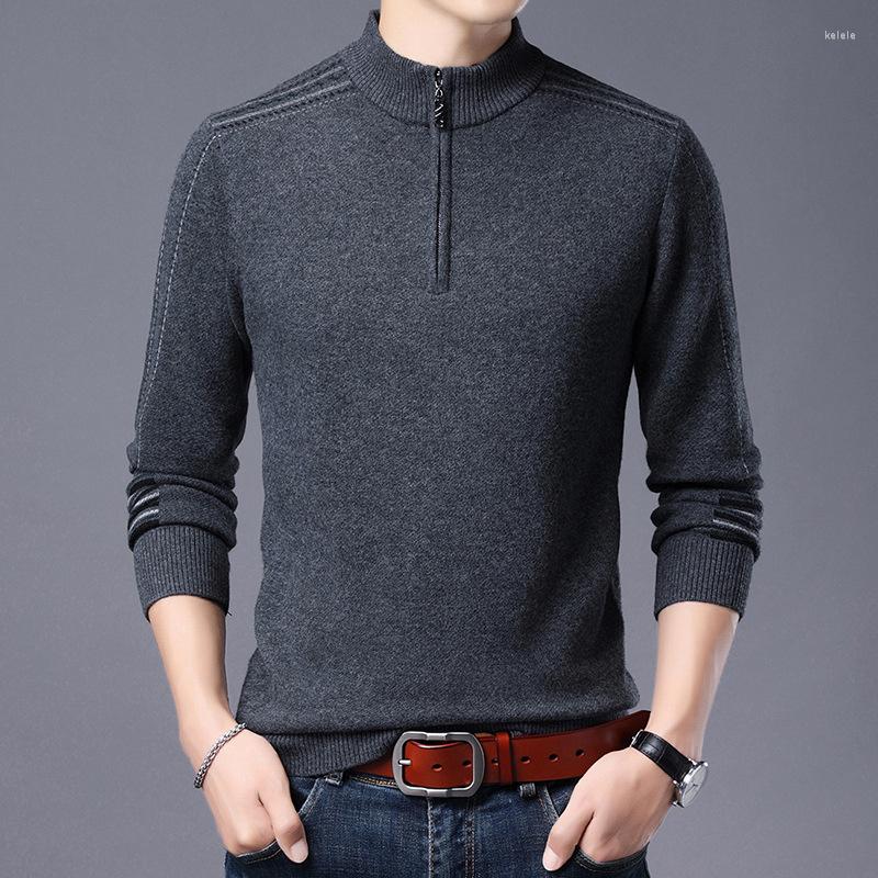 Men's Sweaters And Winter 100 Autumn Pure Wool Men's Half High Collar Zipper Cashmere Middle Aged Thickened Bottomed Sweater, Purple
Men's Sweaters And Winter 100 Autumn Pure Wool Men's Half High Collar Zipper Cashmere Middle Aged Thickened Bottomed Sweater, Purple