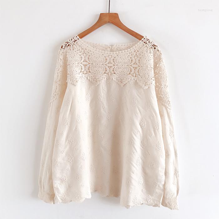 Women's T Shirts Autumn Women's Hook Flower Hollow Out Design Exquisite Full Length Embroidery Cotton Long Sleeve Shirt, Light apricot
Women's T Shirts Autumn Women's Hook Flower Hollow Out Design Exquisite Full Length Embroidery Cotton Long Sleeve Shirt, Light apricot
