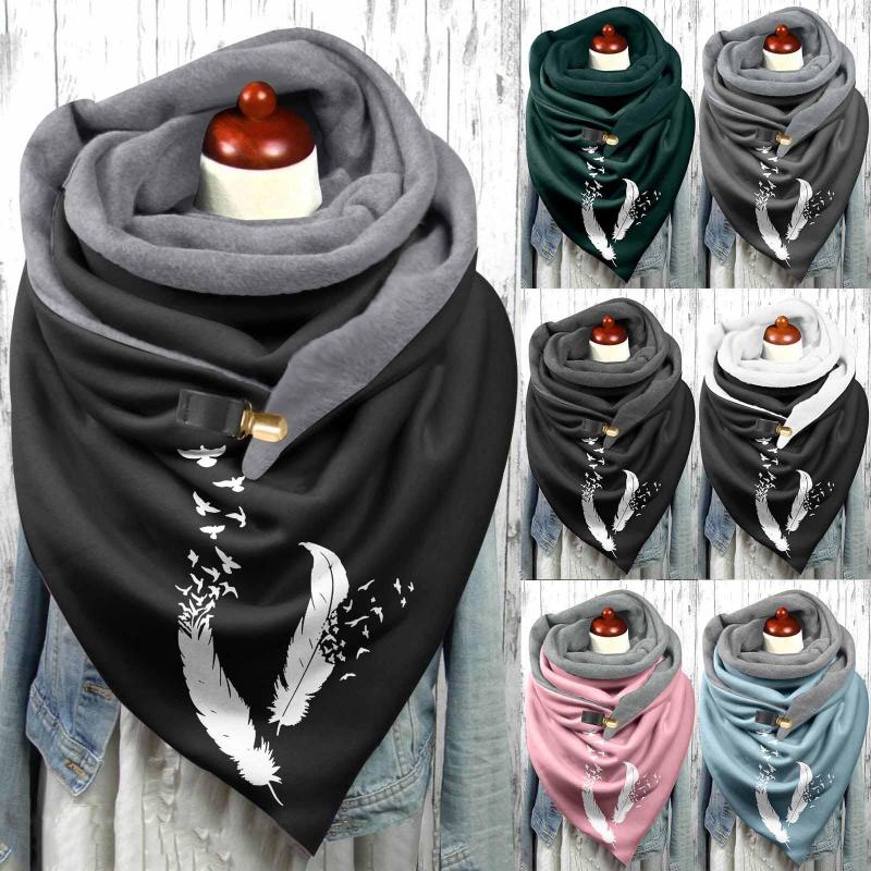 Scarves Fashion Winter Scarf For Women Feather Printing Button Soft Wrap Casual Warm Shawls Foulard Femme Neck Bandana L5
Scarves Fashion Winter Scarf For Women Feather Printing Button Soft Wrap Casual Warm Shawls Foulard Femme Neck Bandana L5