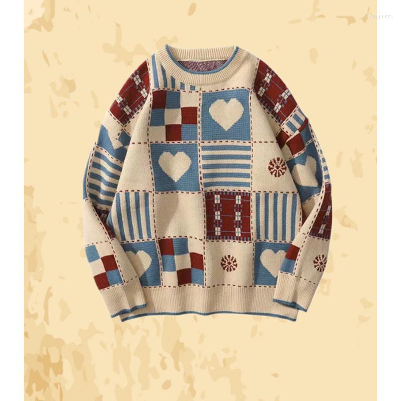Men's Sweaters Autumn And Winter Couples Wear Plaid Love Retro Loose Casual Long-sleeved Sweater Harajuku Japanese Hiphop Knit Pullover, Color 1
Men's Sweaters Autumn And Winter Couples Wear Plaid Love Retro Loose Casual Long-sleeved Sweater Harajuku Japanese Hiphop Knit Pullover, Color 1
