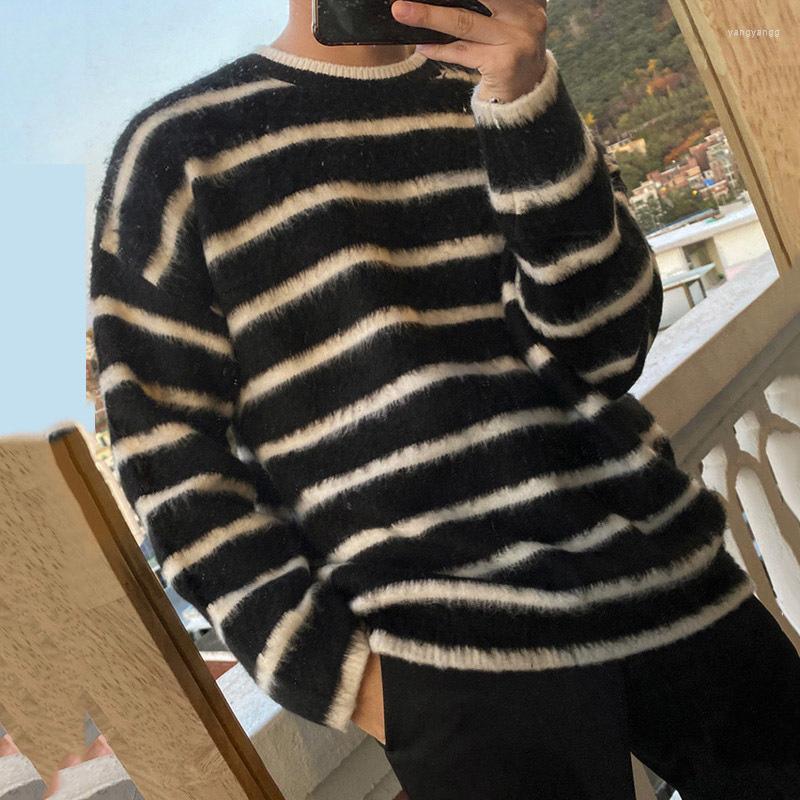 Men's Sweaters Striped Sweater Men's Autumn Winter Korean Trend Loose Ins Plush Knitted Pullover Tops Round Collar Chic Clothing 2D1251, Black
Men's Sweaters Striped Sweater Men's Autumn Winter Korean Trend Loose Ins Plush Knitted Pullover Tops Round Collar Chic Clothing 2D1251, Black