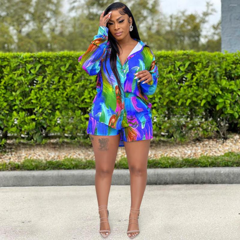 Women' Tracksuits Wishyear 2023 Summer Fashion Print 2 Piece Sets Womens Outfits Button Up Long Sleeve Shirts And Shorts Casual Matching, Blue
Women' Tracksuits Wishyear 2023 Summer Fashion Print 2 Piece Sets Womens Outfits Button Up Long Sleeve Shirts And Shorts Casual Matching, Blue