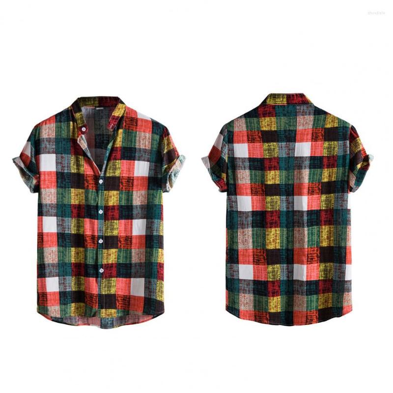 Men's Casual Shirts Stand Collar Short Sleeve Men Shirt Buttons Closure Plaid Printed Streetwear, Green
Men's Casual Shirts Stand Collar Short Sleeve Men Shirt Buttons Closure Plaid Printed Streetwear, Green