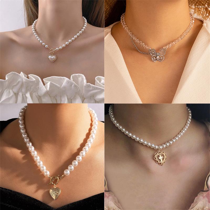 Pendant Necklaces Korean Elegant Pearl Beads Necklace For Women Ladies Fashion Rhinestone Butterfly Heart Pendent Choker Jewelry
Pendant Necklaces Korean Elegant Pearl Beads Necklace For Women Ladies Fashion Rhinestone Butterfly Heart Pendent Choker Jewelry