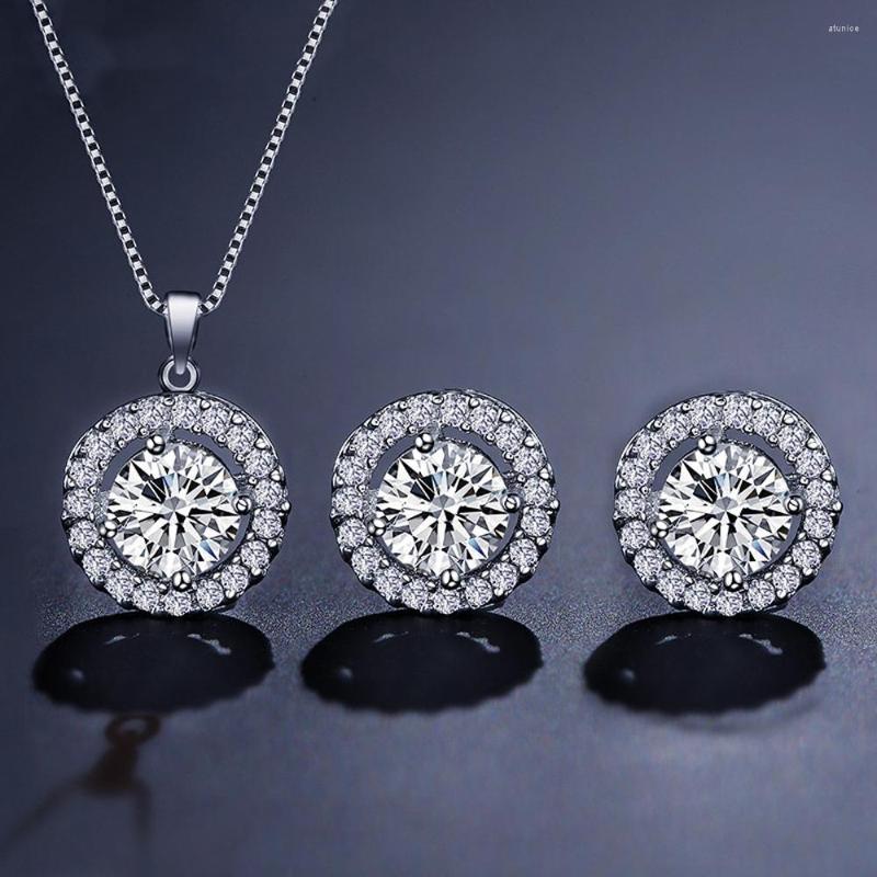 Necklace Earrings Set Arrival Classic Round White CZ Silver & Rose Goldplated Fashion Women Wedding Jewelry Engagement Party Gift, Picture shown
Necklace Earrings Set Arrival Classic Round White CZ Silver & Rose Goldplated Fashion Women Wedding Jewelry Engagement Party Gift, Picture shown
