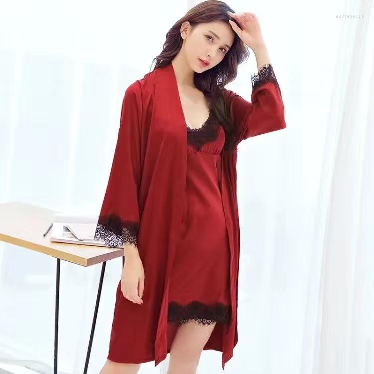 Women's Sleepwear Women Satin Pajamas Set Sexy Spaghetti Straps Lace Splicing V Neck Silk Night Shirt Female Casual Comfortable Solid Home, 26 - 20
Women's Sleepwear Women Satin Pajamas Set Sexy Spaghetti Straps Lace Splicing V Neck Silk Night Shirt Female Casual Comfortable Solid Home, 26 - 20