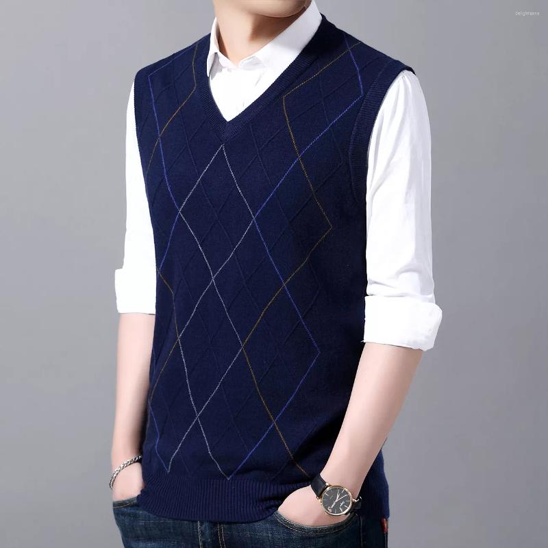 Men's Vests 2023 Men V Neck Argyle Sweater Vest Business Fashion Casual Knitted Sleeveless Top Male Brand Clothes, Blue
Men's Vests 2023 Men V Neck Argyle Sweater Vest Business Fashion Casual Knitted Sleeveless Top Male Brand Clothes, Blue