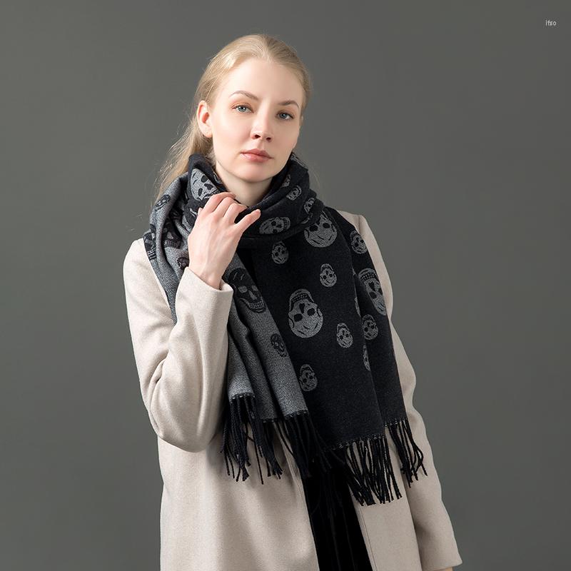 Scarves Luxury Winter Scarf Women's Cashmere Warm Ladies Skull Thickened Soft Shawl Wrap
Scarves Luxury Winter Scarf Women's Cashmere Warm Ladies Skull Thickened Soft Shawl Wrap