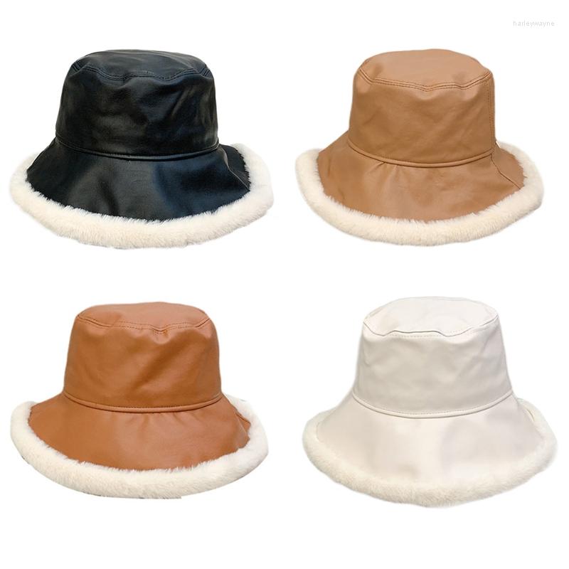 Berets Korean Version PU Leather Plush Basin Hat Fisherman Outdoor Trend All-match Casual Autumn Winter, Black
Berets Korean Version PU Leather Plush Basin Hat Fisherman Outdoor Trend All-match Casual Autumn Winter, Black