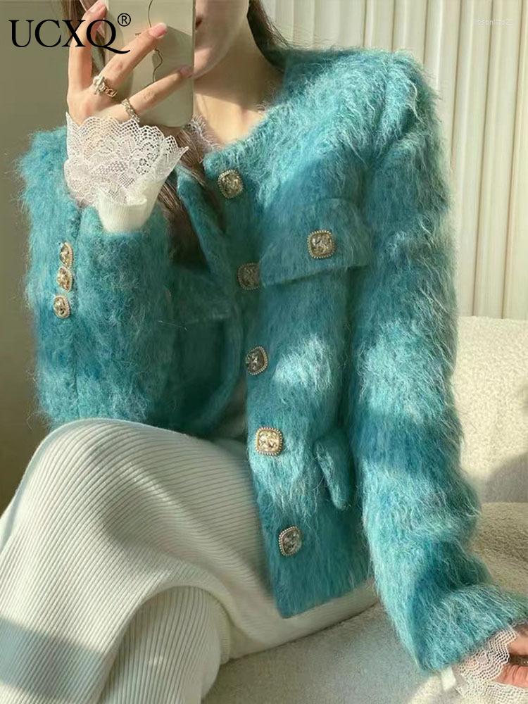 Women' Jackets UCXQ Socialite Temperament Blue Tweed Jacket Autumn Winter O-neck Chic Single Breasted Full Sleeve Fashion Women Coat, Blue woolen coat
Women' Jackets UCXQ Socialite Temperament Blue Tweed Jacket Autumn Winter O-neck Chic Single Breasted Full Sleeve Fashion Women Coat, Blue woolen coat