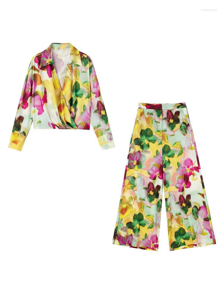 Women's Blouses Women 2023 Fashion Double Placket V-neck Cross-print Long Sleeves Female Shirts Chic Tops Trousers Set, Color1
Women's Blouses Women 2023 Fashion Double Placket V-neck Cross-print Long Sleeves Female Shirts Chic Tops Trousers Set, Color1