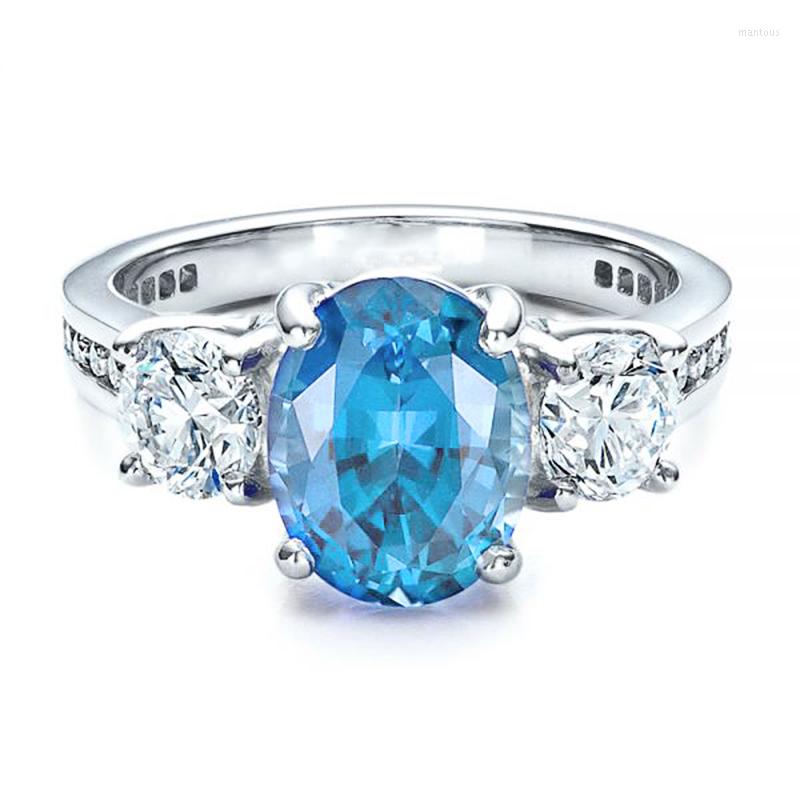Wedding Rings Fashion Silver Plated Brilliant Blue Oval Zircon Stone Ring Iced Out Crystal For Women Romantic Engagement Jewelry
Wedding Rings Fashion Silver Plated Brilliant Blue Oval Zircon Stone Ring Iced Out Crystal For Women Romantic Engagement Jewelry