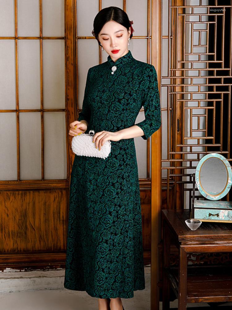 Ethnic Clothing Sheng Coco Lace Long Banquet Improved China Dresses Sleeve And Oriental Style Qipao Red Elegant
Ethnic Clothing Sheng Coco Lace Long Banquet Improved China Dresses Sleeve And Oriental Style Qipao Red Elegant