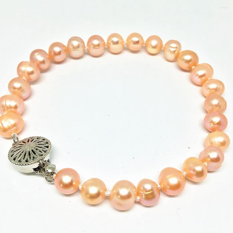 Bangle Handmade Knotted Bracelet Natural 7-8mm Pink Freshwater Pearl 20cm For Women Jewelry Fashion
Bangle Handmade Knotted Bracelet Natural 7-8mm Pink Freshwater Pearl 20cm For Women Jewelry Fashion