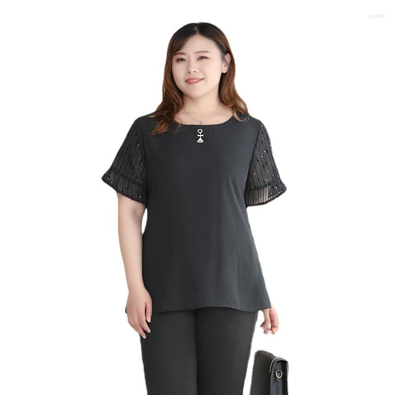Women's Blouses Thin To 10XL Oversized Women Black Chiffon Shirts Sequined Short Sleeve Loose Casual Tops Blusas Mujer T61027
Women's Blouses Thin To 10XL Oversized Women Black Chiffon Shirts Sequined Short Sleeve Loose Casual Tops Blusas Mujer T61027
