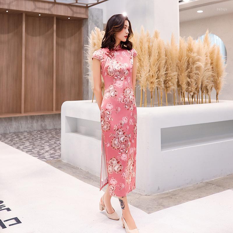 Ethnic Clothing Sweet Flower Print Young Lady Long Cheongsam Summer Elegant Slim Qipao Vintage Button Trim Big Size Chinese Evening Party
Ethnic Clothing Sweet Flower Print Young Lady Long Cheongsam Summer Elegant Slim Qipao Vintage Button Trim Big Size Chinese Evening Party